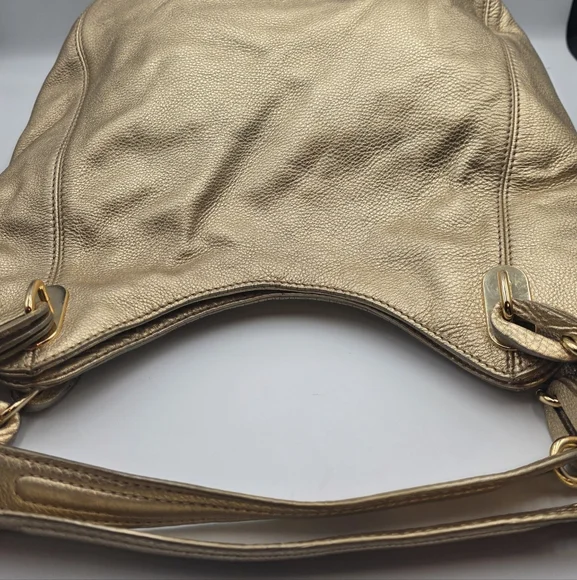 Michael Kors Gold Textured Shoulder Bag - Picture 8 of 15